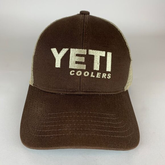 Yeti Coolers Brown Beige Snapback Trucker Hat - Picture 2 of 5